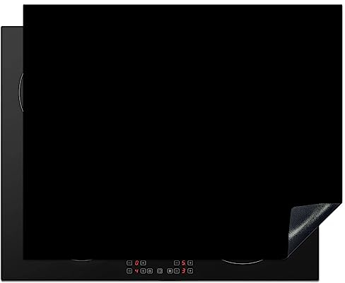 Protège-plaque à induction - Plaque Protection Vitrocéramique Induction - Vinyl - Noir - Foncé - Solide - Couleur - 65x52 cm - Couvre Plaque de Cuisson - Accessoires de Cuisine