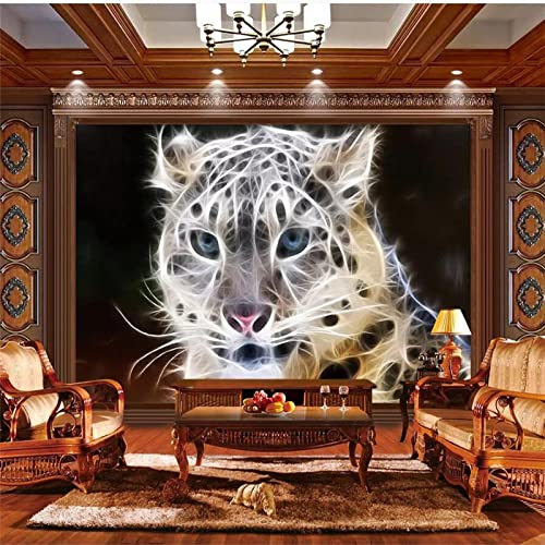 YABAOST Fototapete 3D Effekt 380X360Cm - Fototapeten 3D Digitaldruck Tier Leopard Muster Poster Tapete Aufkleber Diy Selbstklebende Wandbild Pvc Wasserdichte Tapete Wohnzimmer