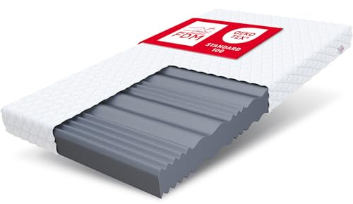 FDM Livia Matratze 180 x 200 cm Schaumstoffmatratze Härtegrad H3 21 cm Höhe Profilierter Schaum 7-Zonen Hochelastischer HR T25 mit Wellenschnitt Polyester