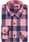 DOKKIA Herren Freizeitkleid Langarm Buffalo Plaid Kariert Tailliert Flanell Hemd, Hot Pink Schwarz Weiß, XL