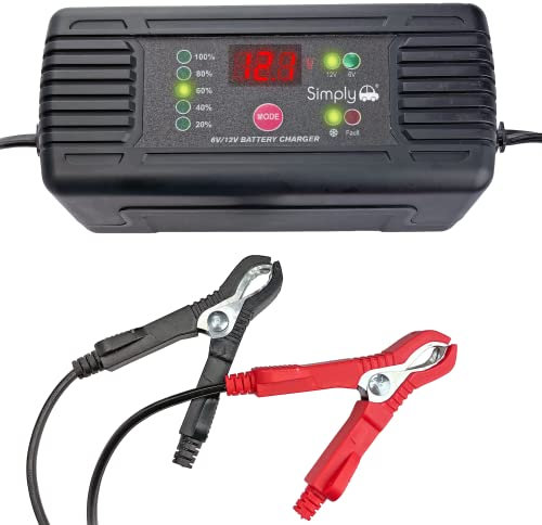 Simply BTC-4005 2/4Amp 6/12v Portable Battery Charger, 100AH - Portable, Adjustable Suitable for all vehicles