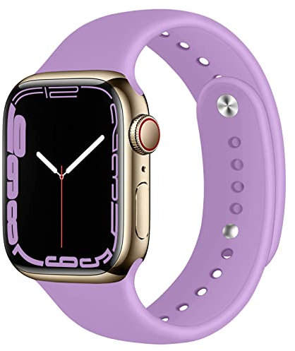Cinturino sportivo Compatibile per Apple Watch Band 44mm 45mm 49mm 42mm Cinturino in silicone morbido per iWatch Ultra 2 Series 9 8 7 6 5 4 SE 3 2 1 Bracciale Donna Uomo Wristband, Lavanda(Brevettato)