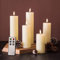 Eywamage 5 Stück elfenbeinfarbene flammenlose Stumpenkerzen mit Fernbedienung, flackernde LED-Wachskerzen, batteriebetrieben, Φ 5,1 cm H 10,2 cm 12,7 cm 15,2 cm 17,8 cm 20,3 cm