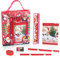 Vicloon Weihnachten Schreibwaren Set, Schreibwaren Geschenkset, Radiergummi, Anspitzer, Brieftasche, Lineal, Bleistift, Kinder Mitgebsel, Weihnachtsgeschenke für Mädchen und Junge(Weihnachtsmann)