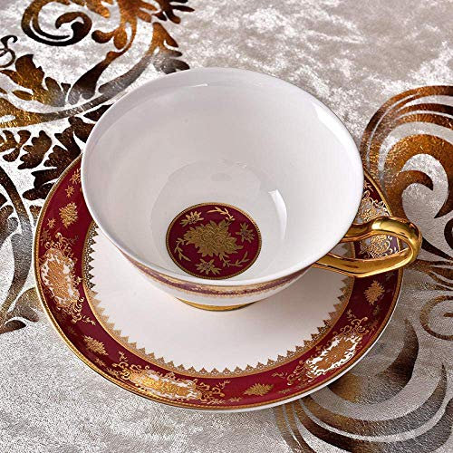 Retro-Stil Bone China Kaffeetasse Untertasse geprägte Blume Papier Keramik Nachmittagstee Set Tasse Geschenk