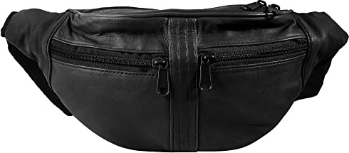 LEONARDO VERRELLI Unisex Hüfttasche Bauchtasche Leder 3900039 (schwarz)