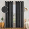 MIULEE 2er Set Voile Vorhang Sheer Leinenvorhang mit Ösen Transparente Unregelmäßige Textur Gardine Ösenschal Fensterschal Lichtdurchlässig für Schlafzimmer 260 x 140cm (H x B) Schwarz