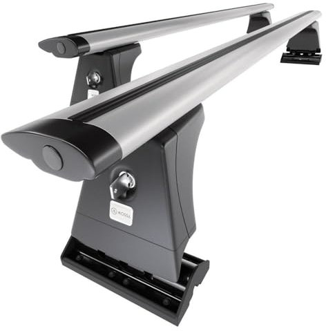 Mossa Barres de Toit en Aluminium adapté pour Peugeot 5008 Monospace (2009-2017) - Porte-Bagages de Voiture Argent - Points de Montage 4