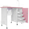 Kalolary Professional Manucure Table Salon Nail Station de Ongles Mobile avec collecteur de poussière d'ongles, 4 tiroirs, Lampes à LED, Le Repos au Poignet, la manucure de beauté Salon (Blanc Rose)