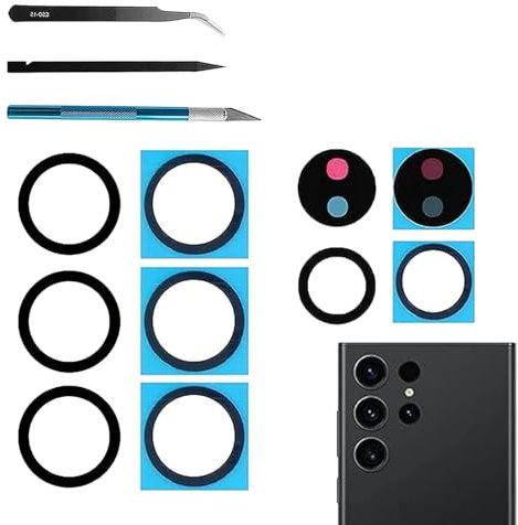 PeiDog Galaxy S23 Ultra Rear Back Camera Glass Lens Replacement for Samsung Galaxy S23 Ultra 5G with Professional Repair Tool Kit