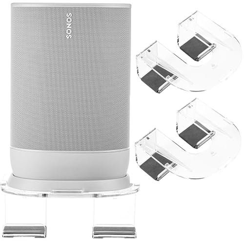 Aokicase Compatible with Sonos Move Holder Wall Mount Sonos Move Stand Accessories with Integrated Cable Management, Smart Home Speaker Accessories Rack (Sonos Move, Transparent) 2 Pieces