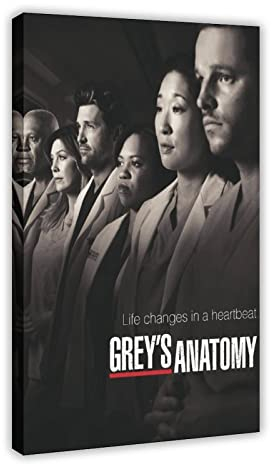 Grey's Anatomy 4 Leinwand-Poster, Wandkunst, Dekordruck, Bild, Gemälde für Wohnzimmer, Schlafzimmer, Dekoration, Rahmenstil, 50 x 75 cm