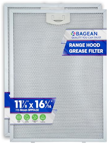 Filtro di ricambio per cappa BPPFA30 30 x 41,3 cm, filtro per cappa Broan – Filtro in metallo per cappa aspirante – Filtra il grasso del forno da cucina dall'ingresso della cappa, confezione da 2