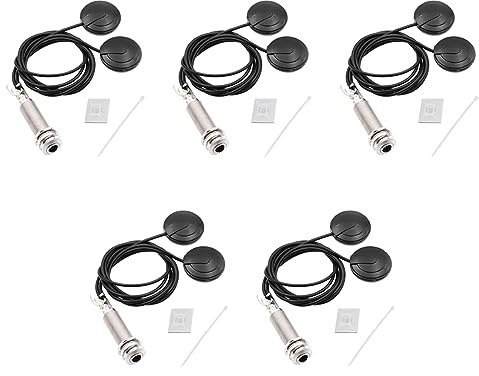 TsoLay - Micros para guitarra acústica (5 unidades, transductor piezoeléctrico, micrófono, contacto, para guitarra, violín, ukelele, mandaolina, banjo, violonchelo