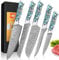 Home Safety 5STK Damastmesser Set mit 12.4-20cm Klinge aus 67 Lagen VG-10 Damaststahl Küchenmesser Set Damast Fleischmesser, Abalone-Muschel Griff, Geschenkbox