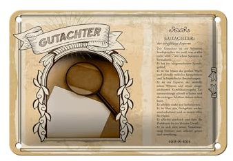 FEMER Blechschild Berufe 18x12cm Gutachter sorgfältiger Experte Schild