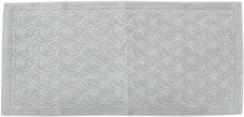 PERLARARA Saugfähiger und rutschfester Badteppich aus Baumwolle, maschinenwaschbar, Länge 60 x 100 cm, Grau Irina