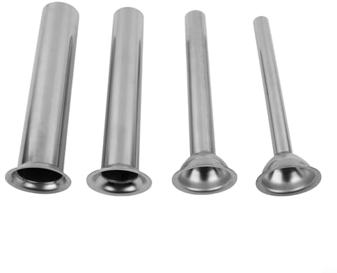 Piezas de repuesto de acero inoxidable para relleno de salchichas, 4 tubos de llenado y fácil de limpiar (5,4 cm)