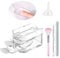 Dip Powder Tray System, Portable Dip Powder Nail Kit, Nail Dust Brush, Metal Cuticle Pusher and Nail File, Dipping Nail Art Manicure Tools for French Manicure and Home DIY, Clear