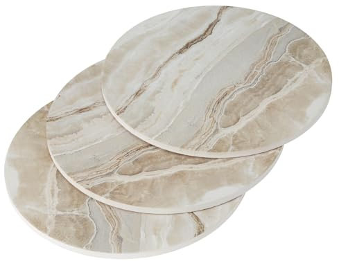 Lot de 3 dessous de plat en céramique de 20,3 cm pour plats chauds, casseroles et poêles, style marbre résistant à la chaleur, supports de casseroles pour comptoirs, tables, essentiels de la maison,