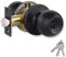 Cumnvulnt Black Door Knobs for Interior Doors, Stainless Steel Door Knob with Lock and 3 Keys, Door Knobs Internal for Bedroom, Bathroom, Office, Entrance(Black)