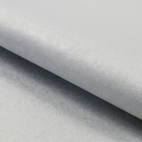 Fabreco – Polsterstoff Meterware PLATINUM (100 x 148 cm) – Eleganter Möbelstoff mit Glanz – Bezugsstoff Möbelstoff – Stoffe zum Nähen – Robuster Stoff für Sofa, Stuhl & Dekoration (Hellgrau)