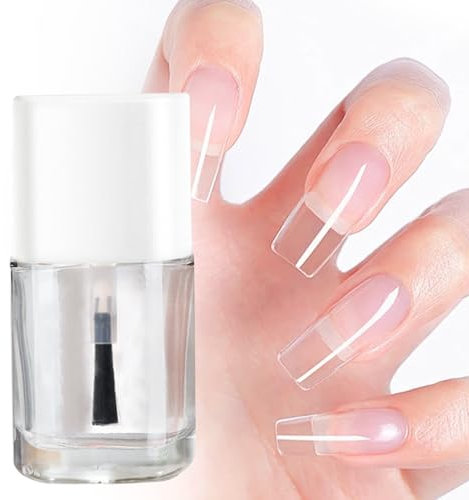 Clear Top Coat Nail Polish - Quick Dry Nail Varnish for Glossy Finish - No UV Needed Transparent Gel Nail Polish for Women Girls DIY Manicure and Nail Art