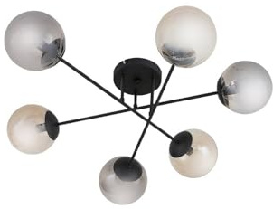 Lindby Deckenlampe Isamer (Modern) in Schwarz aus Metall (6 flammig, E14) - Deckenleuchte Lampe Wohnzimmerleuchte