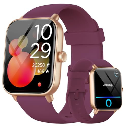 Smart Watches for Women(Answer/Make Call), Alexa Built-in 1.8 HD Ladies Smartwatch with Heart Rate/SpO2/Sleep Monitor, 110+Sports, IP68 Step Counter Fitness Tracker (Deep Purple, S/M/L)