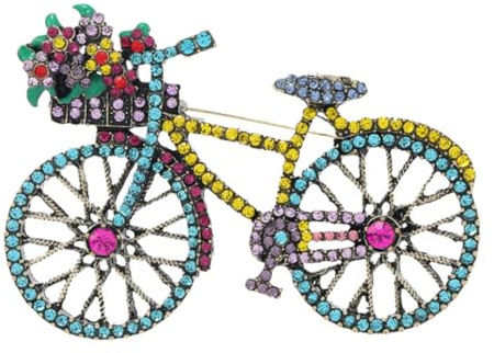 AKOOSY Anstecknadel Widerstandsfähig gegen Bruch und Verformung Strass Brosche aus Zinklegierung Ästhetisch und Stilvoll Fahrrad Damen für Tägliche Kleidung und Taschen