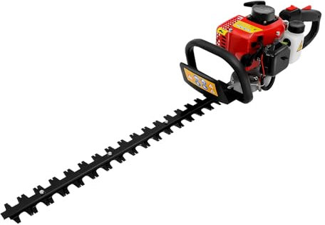 22.5CC Long Reach Petrol Hedge Trimmer, Double Edged Hedge Trimmer with Air Filter, 2 Stroke Air Cooled Precision Trimming for Tall Hedges and Bushes, Black