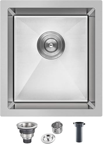 SUS304 - Fregadero de cocina (acero inoxidable, rectangular, 33 x 38 cm, acero inoxidable)