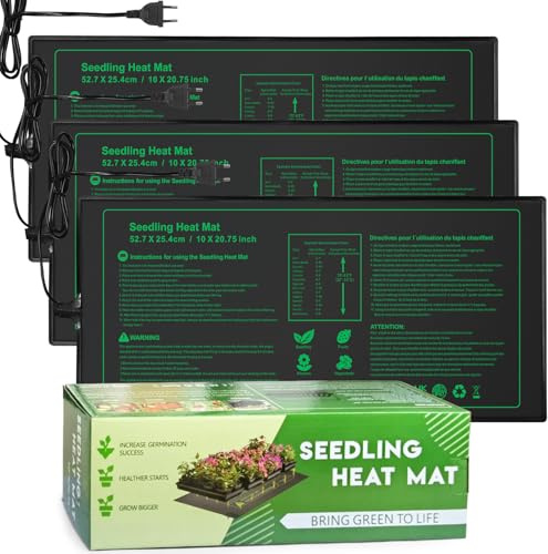 NAMOTEK Pflanzen-Heizmatte 52x24cm - wasserdichte Wärmematte zur Keimung & für Hydroponik - Langlebig, MET-Standard, EU-Stecker