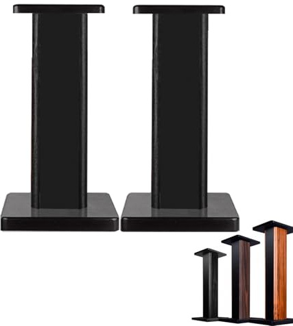 qodxcrfv Lautsprecher Ständer (50cm) - Massivholz Boxenstativ mit Sandfüllung, Hohenverstellbarer Speaker Stand für Heimkino-Serie, Anti-Rutsch Basis