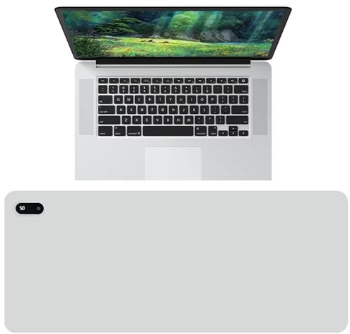 Beheizte Schreibtischunterlage, 80x33cm Beheiztes Mauspad mit 5 Heizstufen & 4h Abschaltautomatik und Erinnerungsfunktion, Smart Beheizter Schreibtischunterlage, Wasserdichter Mousepad für PC/Laptop