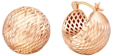 Beydodo Damen Ohrringe 585 Rotgold, Creolen Kugel Ohrringe Creolen Hochzeit Echtschmuck