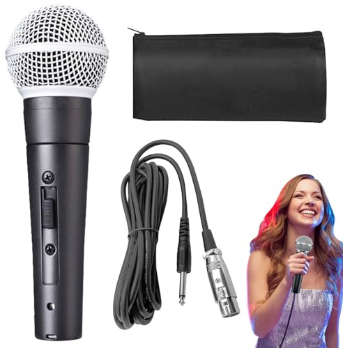 Genérico Vokal mit Kabel: Hand zum Singen, integrierte schallabsorbierende | Baumwolle | mit funktionalem Kabel zur professionellen Sprachaufnahme für Sänger Frauen