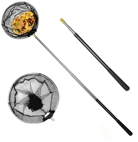 WestCH 173cm Retino per Piscina Pulizia,Retino raccogli Foglie per Piscina in Acciaio Inox,retino per Piscina con Asta telescopica,per Foglie, rifiuti, Pesci, laghetto,Accessorio Pulizia Piscina