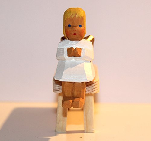 Lotte Sievers-Hahn Krippenfigur Engel barfuß sitzend blond Baumwollbeutel