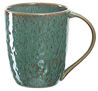 Leonardo Matera Keramik-Tasse 1 Stück, spülmaschinengeeignete Kaffee-Tasse, 1 mikrowellenfeste Tee-Tasse, Becher mit Glasur, grün 430 ml, 018543