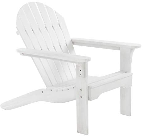 Raburg Gartensessel Adria Premium - Akazie Hartholz, WEIß - lackierter XXL Design-Gartenstuhl Canadian Adirondack Deck-Chair/Hamburger Alsterstuhl