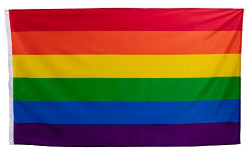 esvendio Bandera LGTB Grande de Tela Fuerte, Bandera Gay para Exterior 150x90 cm