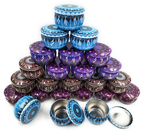 NRANSON Latas de 24 Piezas para Hacer Velas, Recipientes Redondos con Tapas para Hacer Velas, Artes Y Artesanías, Almacenamiento Y Más (24)