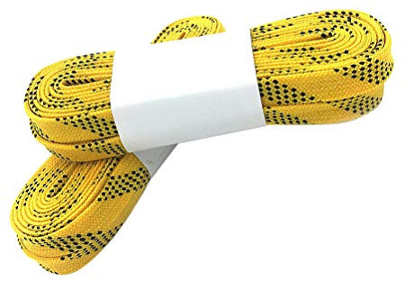 Abaodam Professionelle Eishockey-Schnürsenkel, gewachste Schnürsenkel, Anti-Gefrieren, Anti-Brüche, Schnürsenkel für Sport, Skifahren, Hockey (gelb, 96 Zoll)