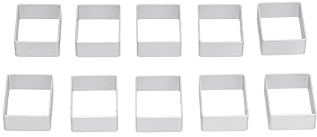 Emporte-Pièces, Ensemble de 10 Emporte, Ensemble D'emporte-Pièces Moules, Petit Rectangulaire, Formes de Coupe-Gâteau en Acier Inoxydable, Moules de Cuisson pour Sandwich au Pain pour Enfants