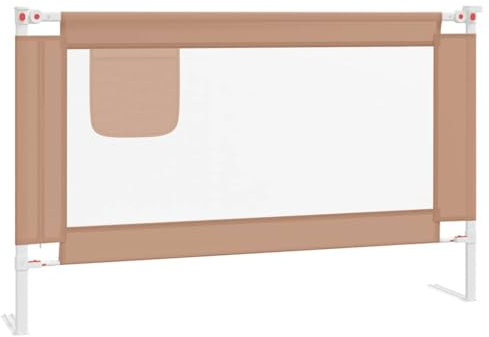 vidaXL Kleinkind Bettschutzgitter Bettgitter Kinderbettgitter Babybettgitter Gitter Kinderbett Babybett Rausfallschutz Taupe 120x25cm Stoff