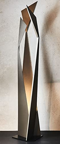 Casa Padrino Designer LED Stehleuchte Bronzefarben/Schwarz 47 x 40 x H. 204 cm - Moderne Edelstahl Stehlampe - Wohnzimmer Lampe - Luxus Qualität