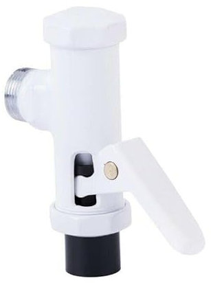White Automatic Flush Valve - 3/4- WC Manual Delay Urinal Schutt Off Button