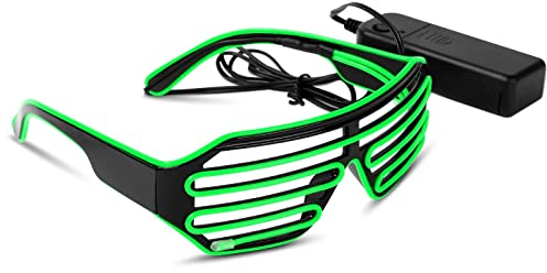 Ainiv LED Brille, Leuchten Brille mit 3 Blitzmodi, Flashing Brillen Perfekt Geeignet als Techno DJ | Festival | Halloween | Karneval | Fasching als Ergänzung zum Outfit, Kostüm, Party, EDM, Halloween
