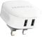 Duracell White 24W Dual Fast USB-A 2 x 2.4A Compact Wall Charger Plug - Compatible With Smartphones, Tablets, Powerbanks & More - Flush To Wall Ergonomic Design & Fit